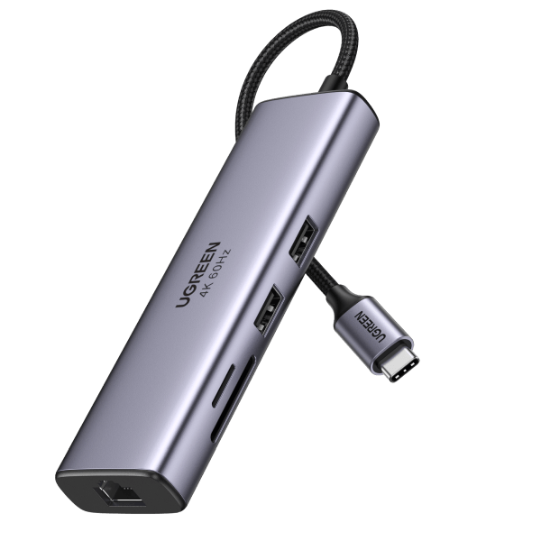 UGREEN 60515 USB-C to HDMI/Ethernet Adapter with Card Reader V28-ACBUGN60515