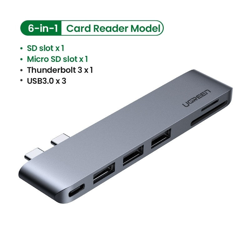 UGREEN 60560 USB-C Hub for MacBook Aluminum Type-C Adapter with 3 USB 3.0 100W V28-ACBUGN60560