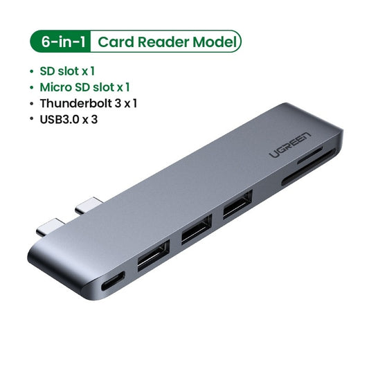 UGREEN 60560 USB-C Hub for MacBook Aluminum Type-C Adapter with 3 USB 3.0 100W V28-ACBUGN60560