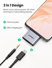 UGREEN 70312 2-in-1 USB C to C and 3.5mm Adapter V28-ACBUGN70312
