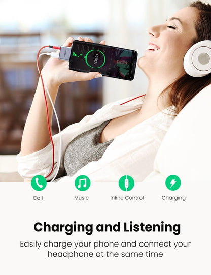 UGREEN 70312 2-in-1 USB C to C and 3.5mm Adapter V28-ACBUGN70312