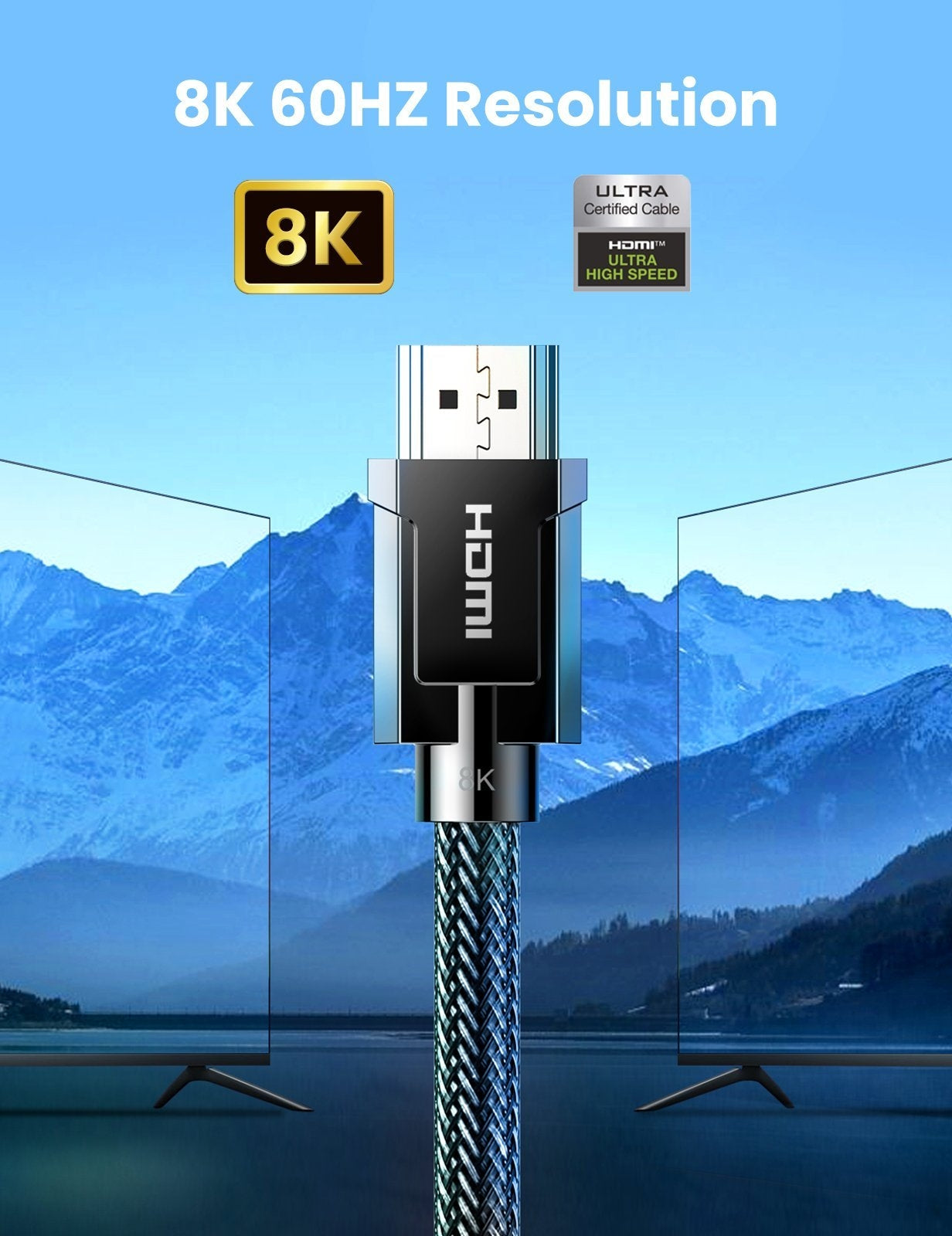 UGREEN 70321 8K HDMI 2.1 Male to Male Cable 2M V28-ACBUGN70321