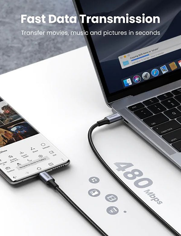UGREEN 70429 USB-C to USB-C PD Fast Charging Cable 2M V28-ACBUGN70429