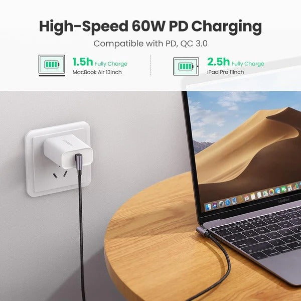 UGREEN 70529 60W Angle USB C to C Cable 1M V28-ACBUGN70529