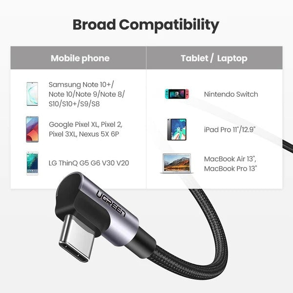 UGREEN 70529 60W Angle USB C to C Cable 1M V28-ACBUGN70529
