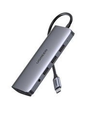 UGREEN USB-C To 3*USB 3.0 A+HDMI+VGA+RJ45 Gigabit+SD/TF+AUX3.5mm+PD Converter Gray with PD 80133 V28-ACBUGN80133