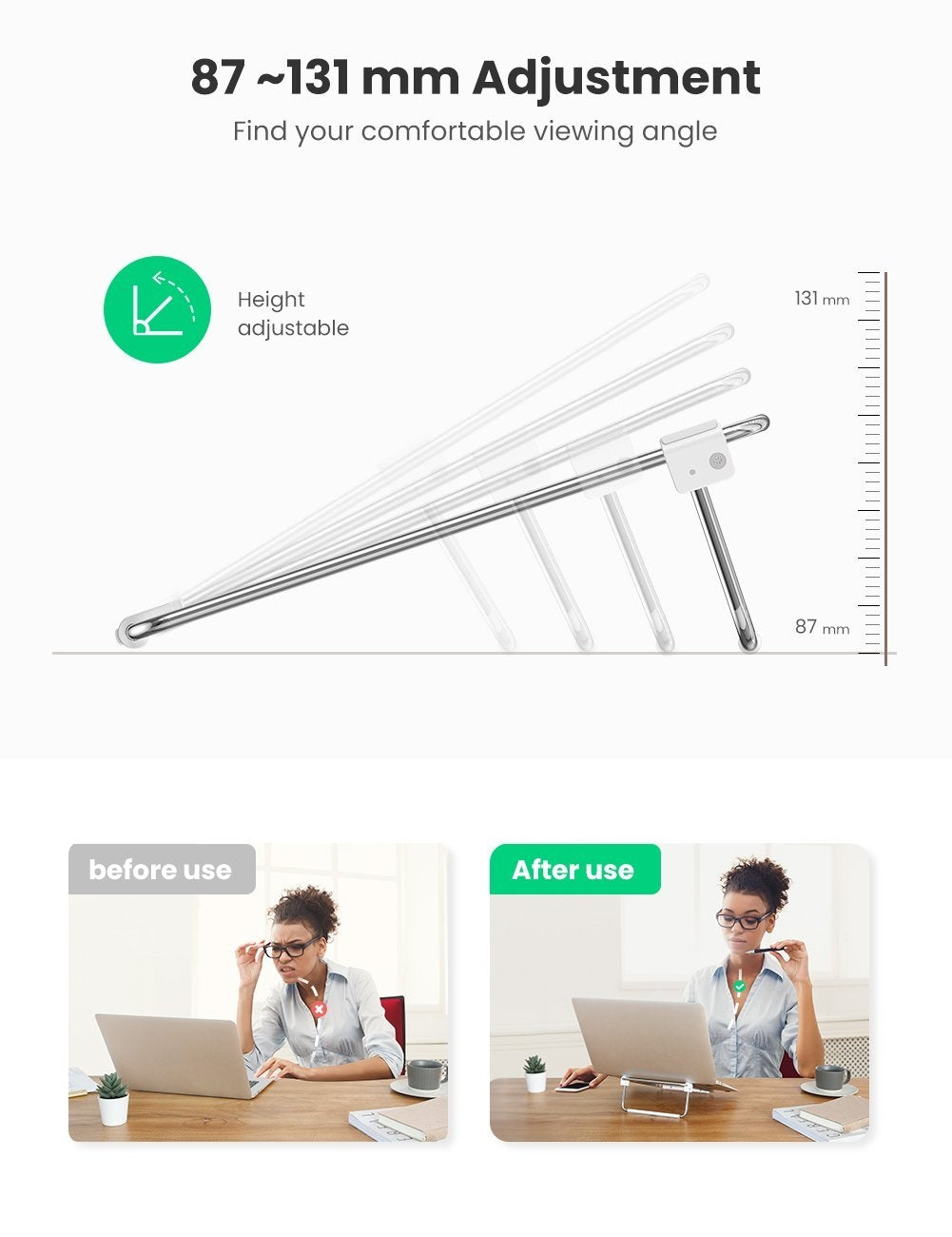 UGREEN 80348 Adjustable Laptop Desk Stand V28-ACBUGN80348