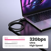 UGREEN 80390 DP V1.4 Male to Male Plastic Case Braided Cable 1M V28-ACBUGN80390