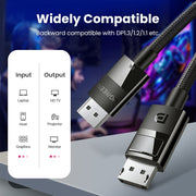 UGREEN 80390 DP V1.4 Male to Male Plastic Case Braided Cable 1M V28-ACBUGN80390