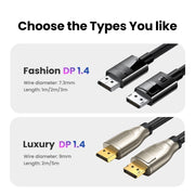 UGREEN 80390 DP V1.4 Male to Male Plastic Case Braided Cable 1M V28-ACBUGN80390