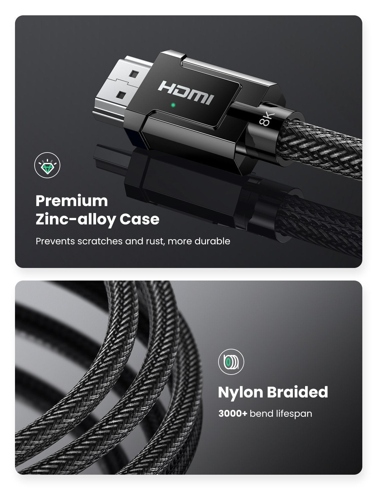 UGREEN 80602 8K HDMI 2.1 Cable 3M V28-ACBUGN80602