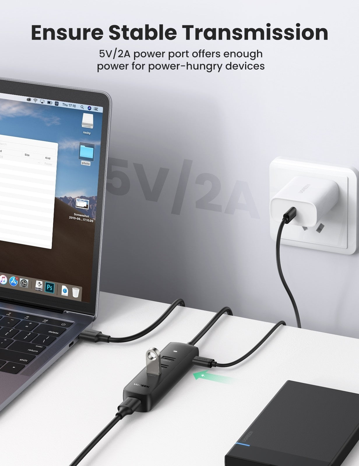 UGREEN 80657 USB 3.0 4-Port Hub V28-ACBUGN80657