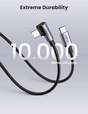 UGREEN 80714 USB-C 2.0 to Angle USB-C Cable Black 3M V28-ACBUGN80714