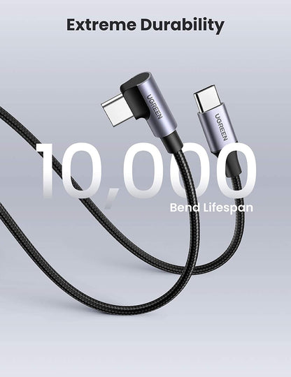UGREEN 80714 USB-C 2.0 to Angle USB-C Cable Black 3M V28-ACBUGN80714