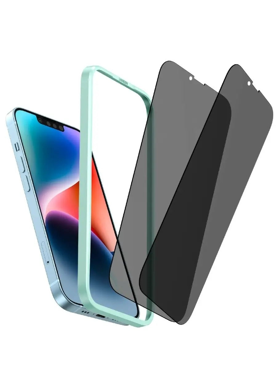 UGREEN 80992 Full Coverage Privacy Tempered Glass Screen Protector with Precise-Align Applicator for iPhone V28-ACBUGN80992