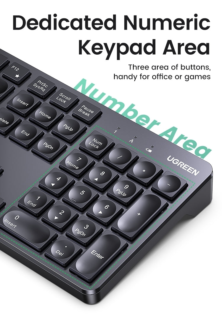 UGREEN 90250 104-Key layout 2.4G Wireless Keyboard V28-ACBUGN90250