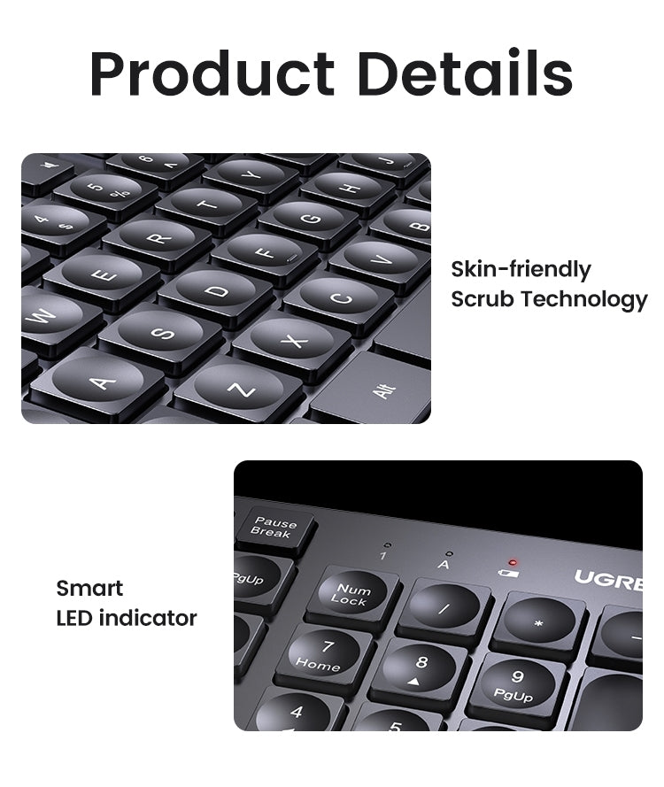UGREEN 90250 104-Key layout 2.4G Wireless Keyboard V28-ACBUGN90250