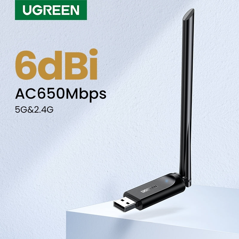 UGREEN 90339 AC650 High-Gain Dual Band Wireless USB Adapter V28-ACBUGN90339