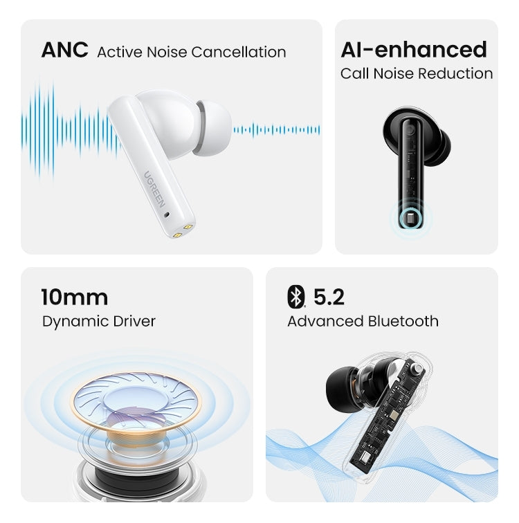 UGREEN 90401 HiTune T3 Active Noise-Cancelling Wireless Earbuds (Black) V28-ACBUGN90401
