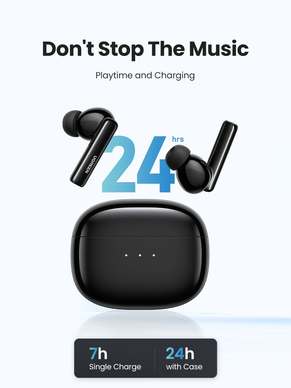 UGREEN 90401 HiTune T3 Active Noise-Cancelling Wireless Earbuds (Black) V28-ACBUGN90401