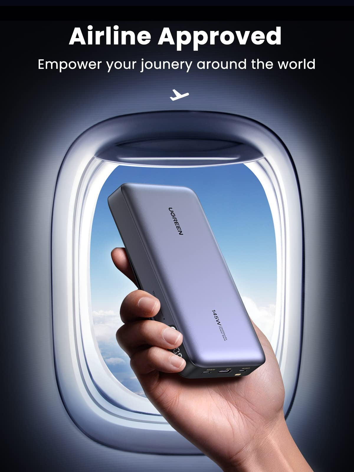 UGREEN 90597A 145W 25000mAh Power Bank for Laptop V28-ACBUGN90597