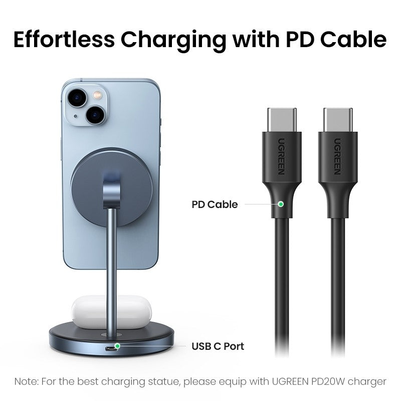 UGREEN 90668 2-in-1 Magnetic Wireless Charging Station V28-ACBUGN90668