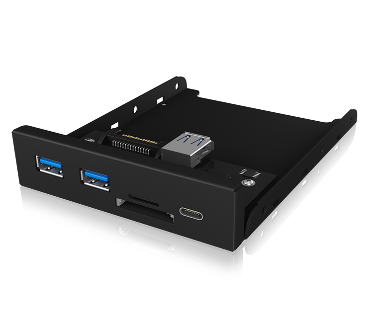 ICY BOX IB-HUB1417-i3 Frontpanel with USB 3.0 Type-C and Type-A hub with card reader V28-ACRICYHUB1417I3