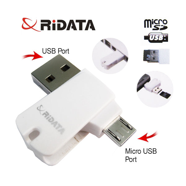 Ridata OTG Mobile Phone MicroSD Card Reader (OTG Mobile Phone/Tablet/PC) V28-ACRRIDTFUSBOTG