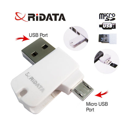 Ridata OTG Mobile Phone MicroSD Card Reader (OTG Mobile Phone/Tablet/PC) V28-ACRRIDTFUSBOTG