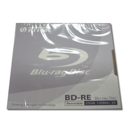 Ritek Blu-Ray BD-RE Rewritable 25GB 2X 130Min Jewel Case V28-BMDRITBLU-RRW01