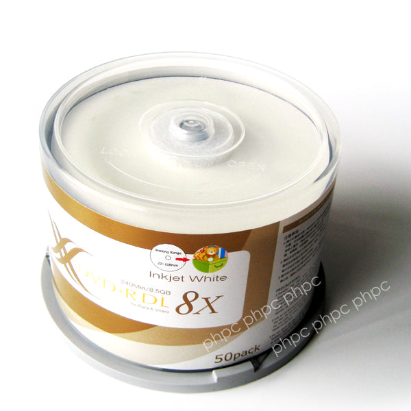 Ritek Ridata DVD+R Double Layer 8x Whitetop Printable 50pcs V28-BMDRITDUAL50D+R_B