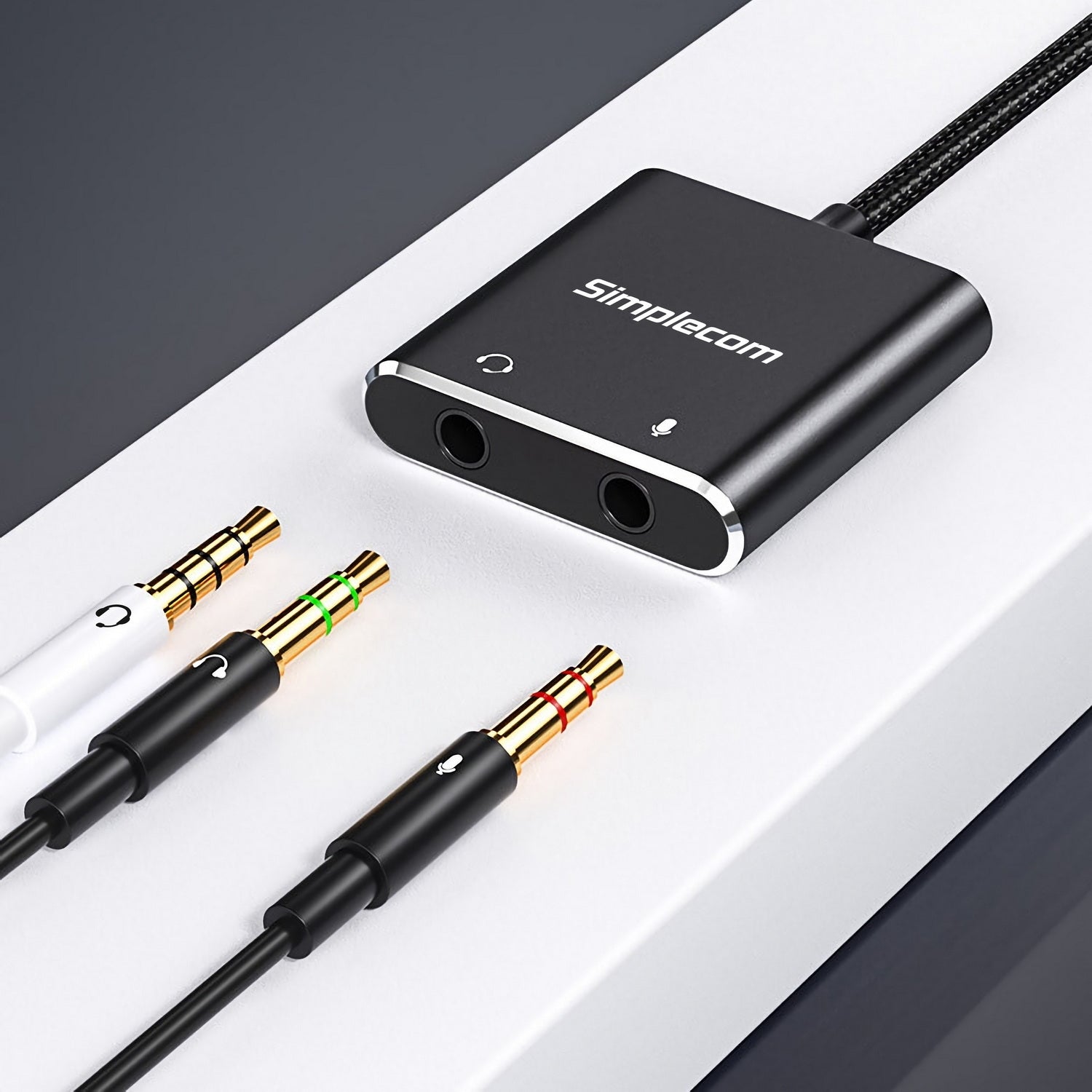 Simplecom CA152 USB to 3.5mm Audio and Microphone Sound Card Adapter for TRS or TRRS Headset with Mic V28-CA152