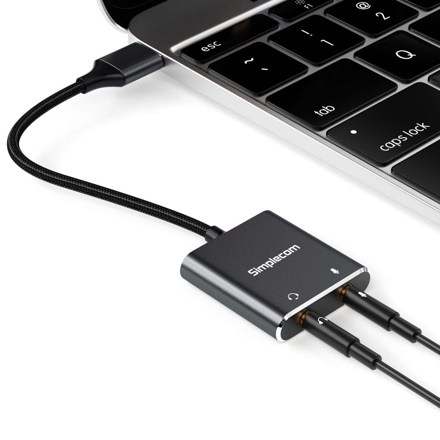 Simplecom CA152 USB to 3.5mm Audio and Microphone Sound Card Adapter for TRS or TRRS Headset with Mic V28-CA152