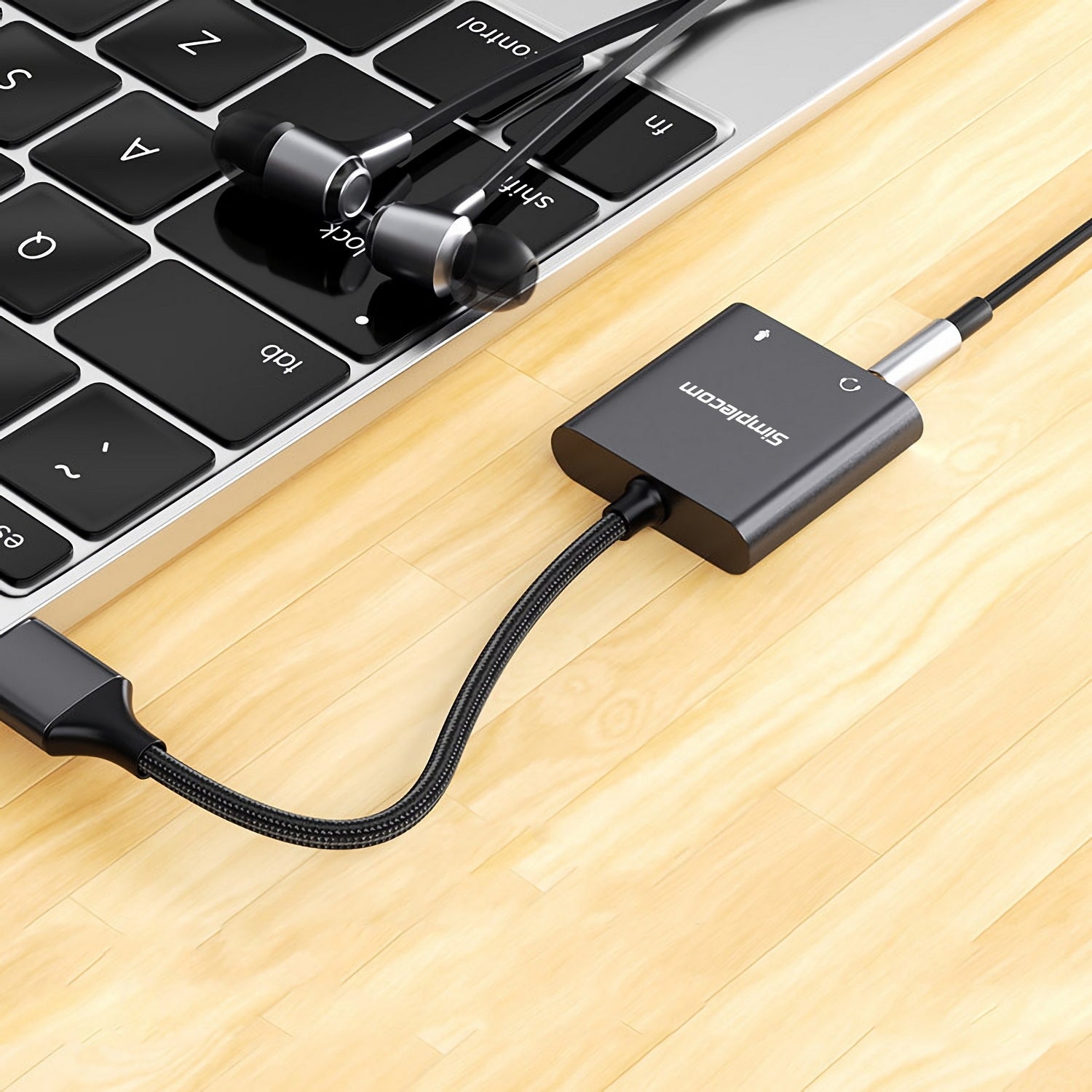 Simplecom CA152 USB to 3.5mm Audio and Microphone Sound Card Adapter for TRS or TRRS Headset with Mic V28-CA152