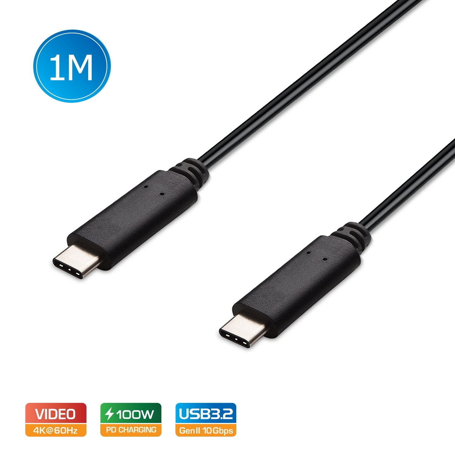 Simplecom CA512 USB-C to USB-C Cable USB 3.2 Gen2 10Gbps 5A 100W PD 4K@60Hz 1M V28-CA512