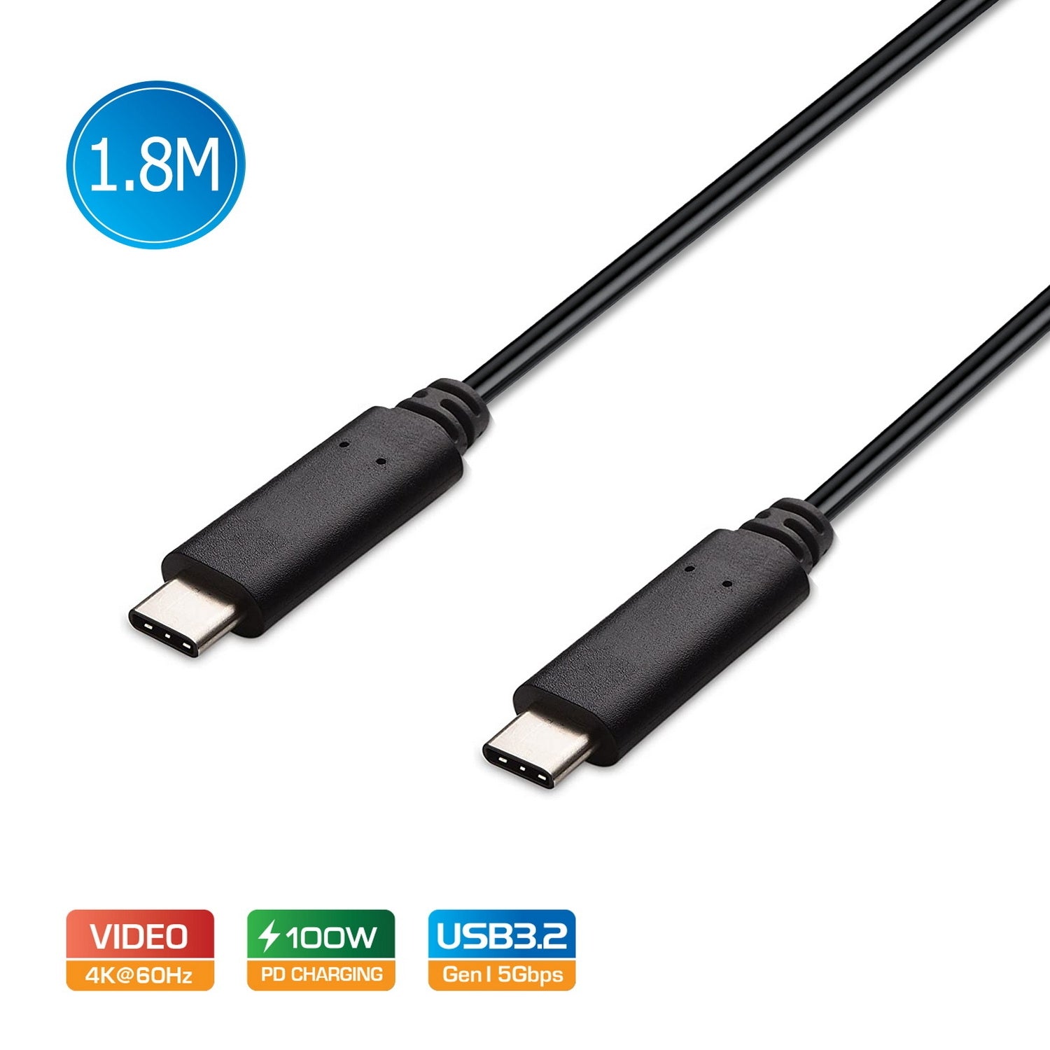 Simplecom CA519 USB-C to USB-C Cable USB 3.2 Gen1 5A 100W PD 4K@60Hz 1.8M V28-CA519