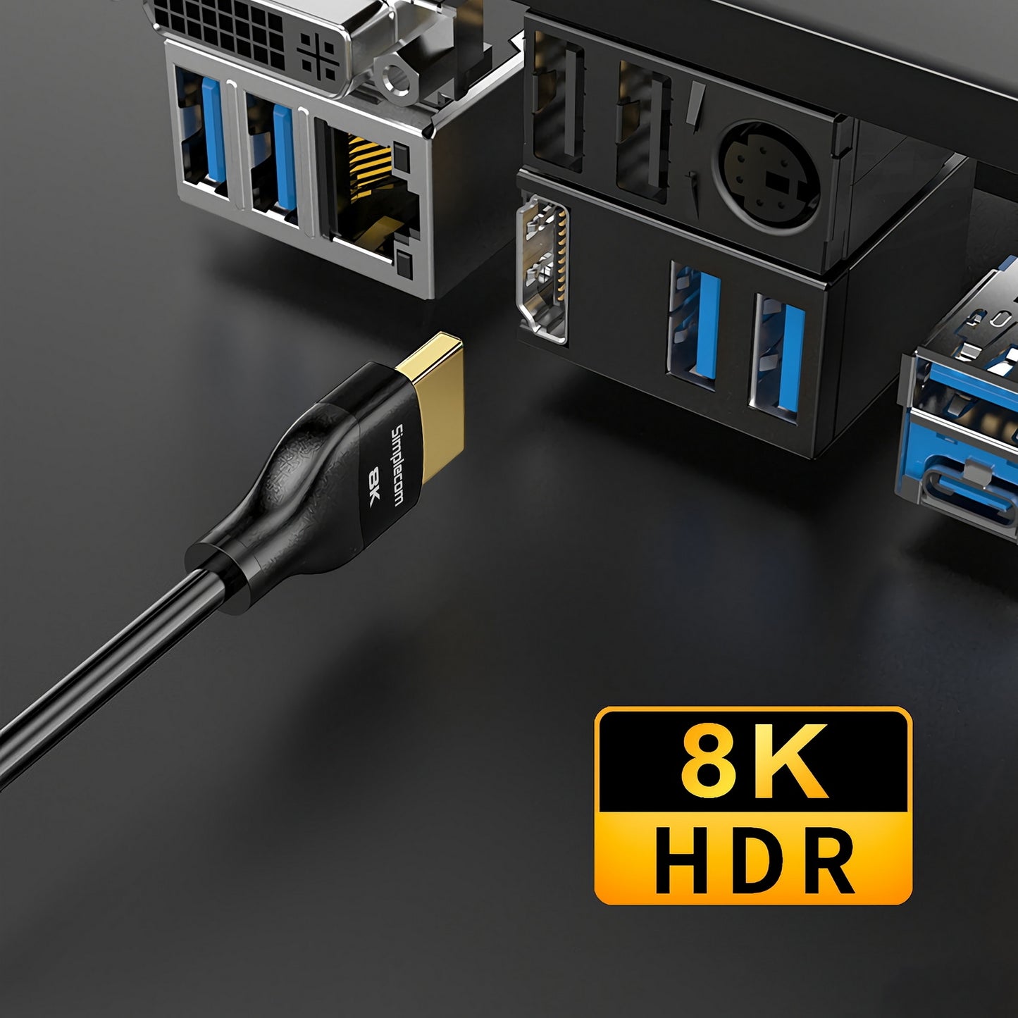Simplecom CAH520 Ultra High Speed HDMI 2.1 Cable 48Gbps 8K@60Hz Slim Flexible 2M V28-CAH520