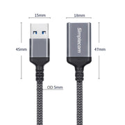 Simplecom CAU320 USB 3.0 Extension Cable USB-A Male to USB-A Female Nylon Braided 2.0M V28-CAU320