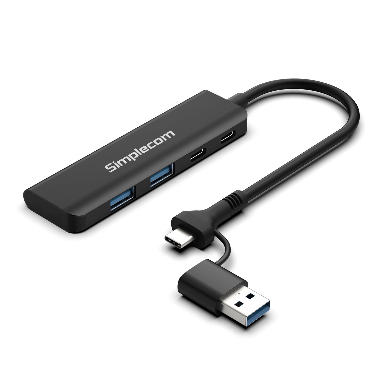 Simplecom CH385 SuperSpeed USB-A and USB-C 4-Port Combo Hub USB 3.2 Gen 1 (2x USB-A and 2x USB-C Ports) V28-CH385