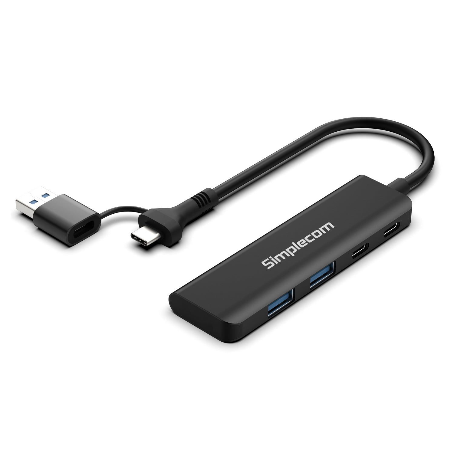 Simplecom CH385 SuperSpeed USB-A and USB-C 4-Port Combo Hub USB 3.2 Gen 1 (2x USB-A and 2x USB-C Ports) V28-CH385