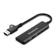Simplecom CH385 SuperSpeed USB-A and USB-C 4-Port Combo Hub USB 3.2 Gen 1 (2x USB-A and 2x USB-C Ports) V28-CH385