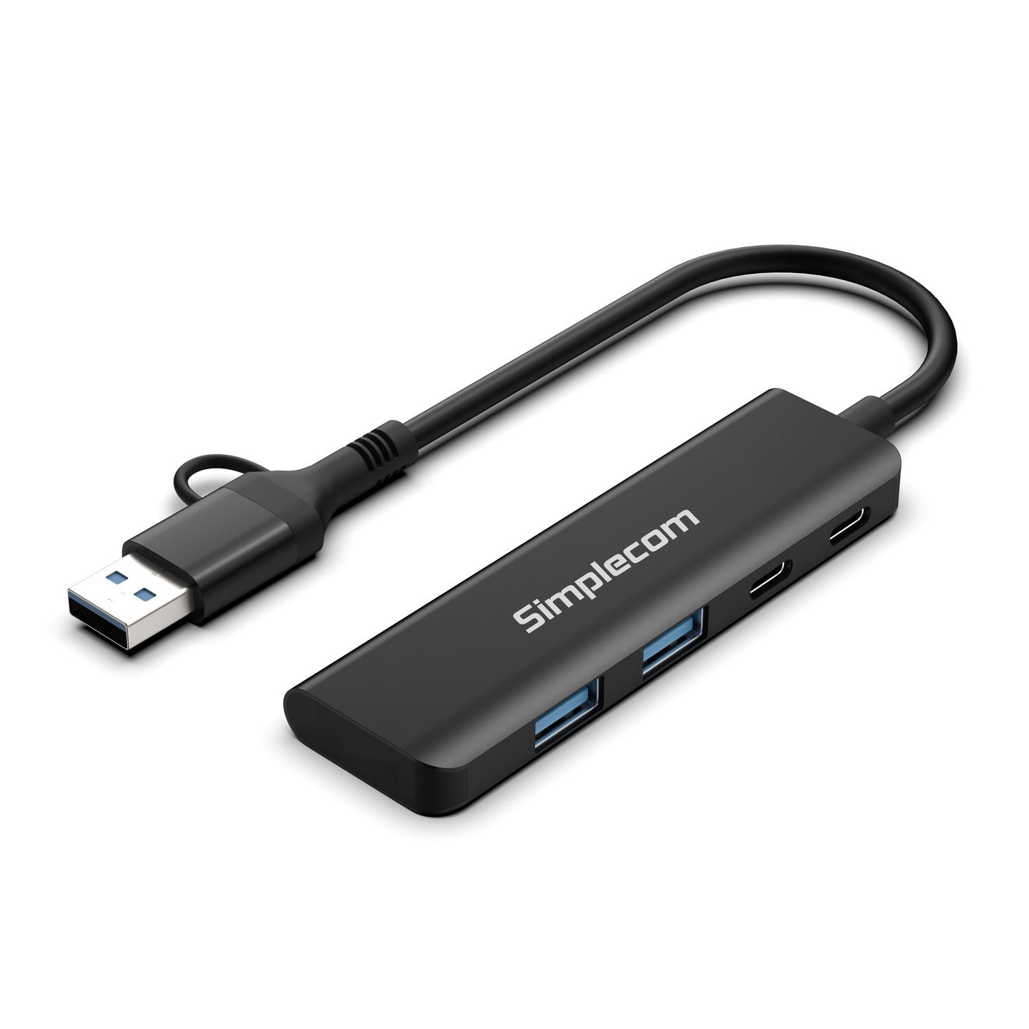 Simplecom CH385 SuperSpeed USB-A and USB-C 4-Port Combo Hub USB 3.2 Gen 1 (2x USB-A and 2x USB-C Ports) V28-CH385