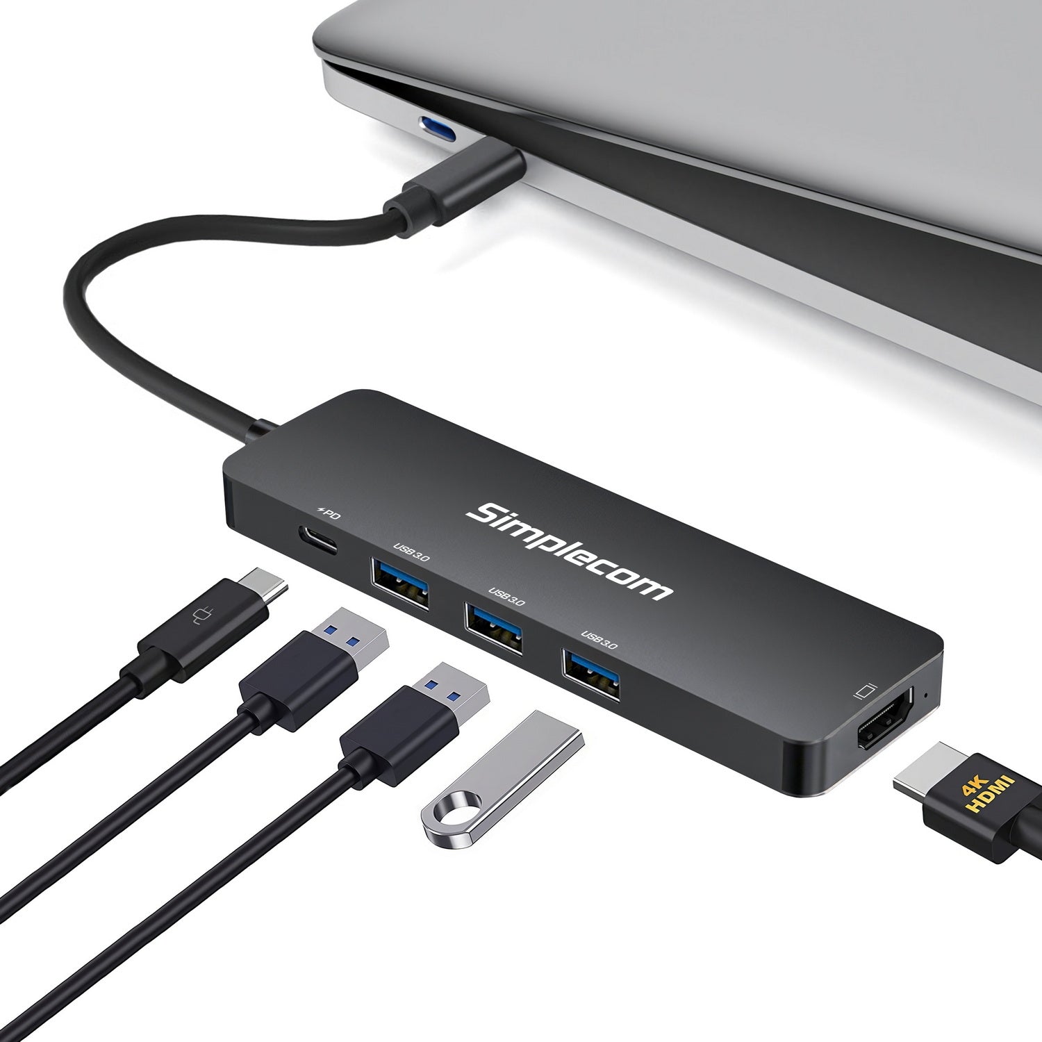 Simplecom CH545 USB-C 5-in-1 Multiport Adapter Docking Station with 3-Port USB 3.0 Hub PD HDMI V28-CH545