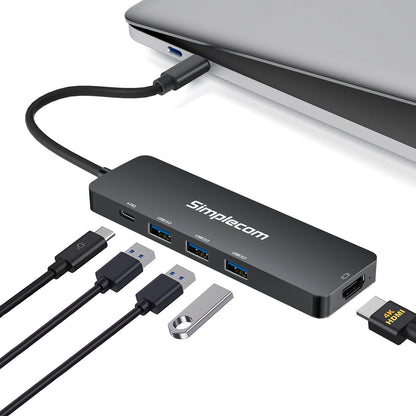 Simplecom CH545 USB-C 5-in-1 Multiport Adapter Docking Station with 3-Port USB 3.0 Hub PD HDMI V28-CH545