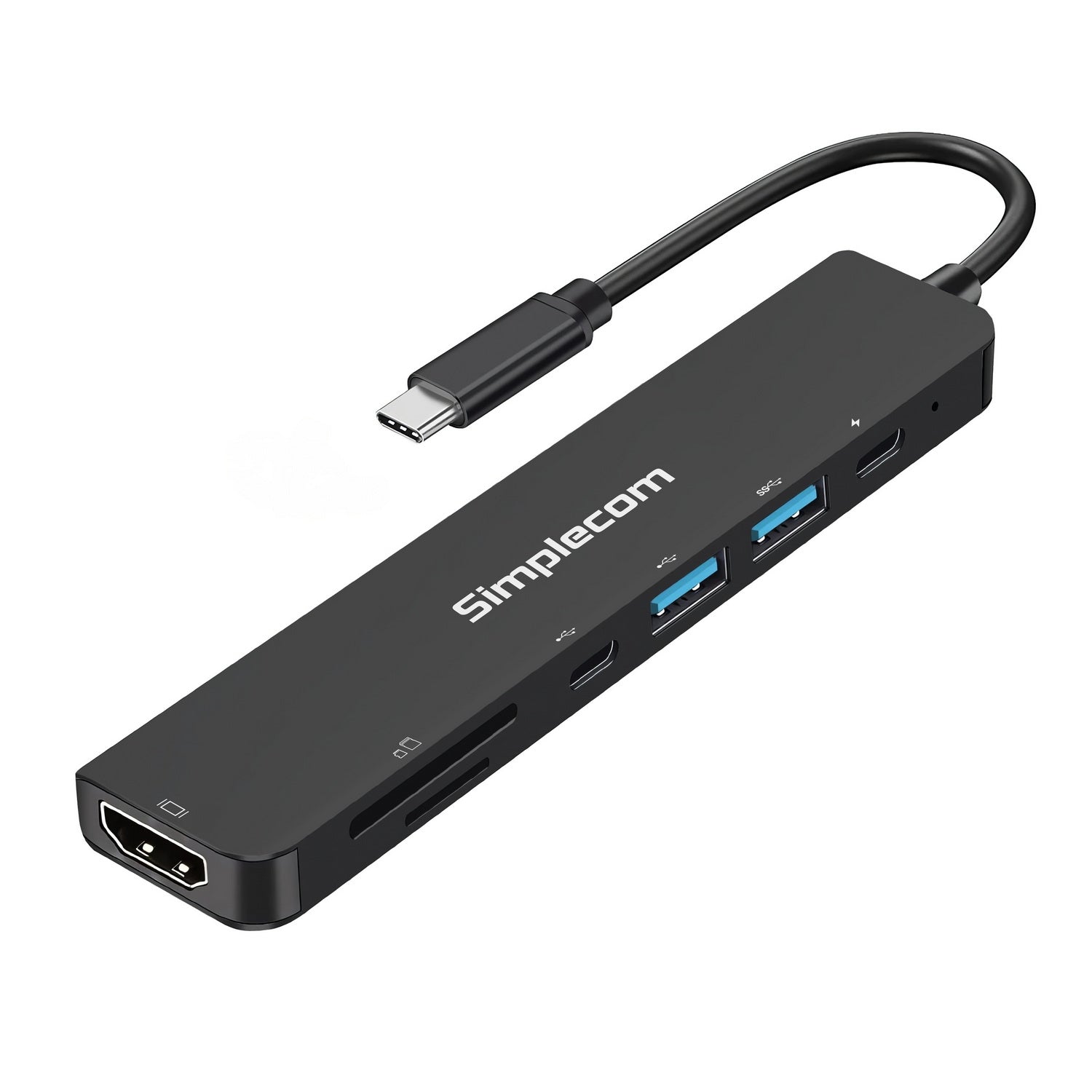 Simplecom CH547 USB-C 7-in-1 Multiport Adapter USB Hub HDMI Card Reader PD V28-CH547