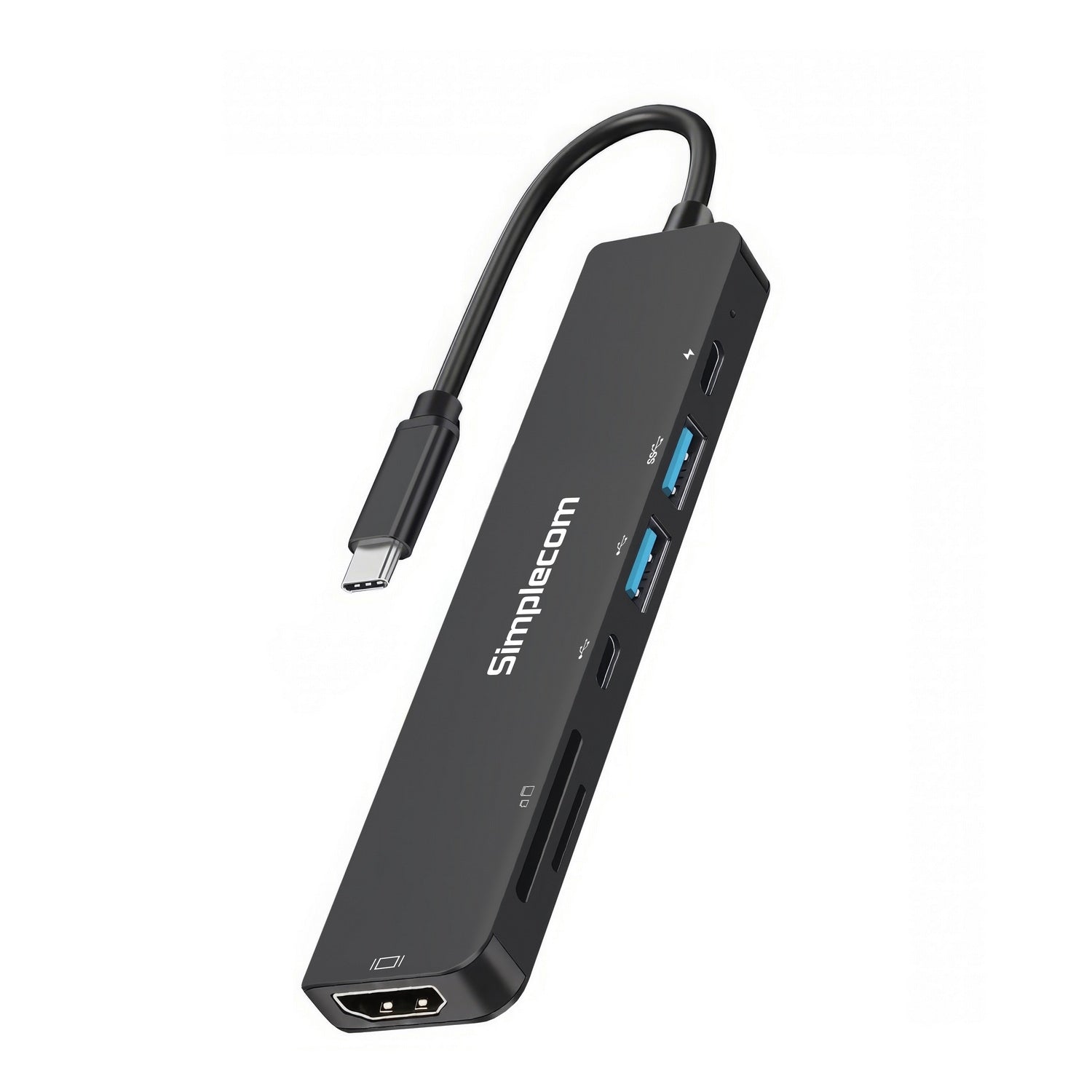 Simplecom CH547 USB-C 7-in-1 Multiport Adapter USB Hub HDMI Card Reader PD V28-CH547