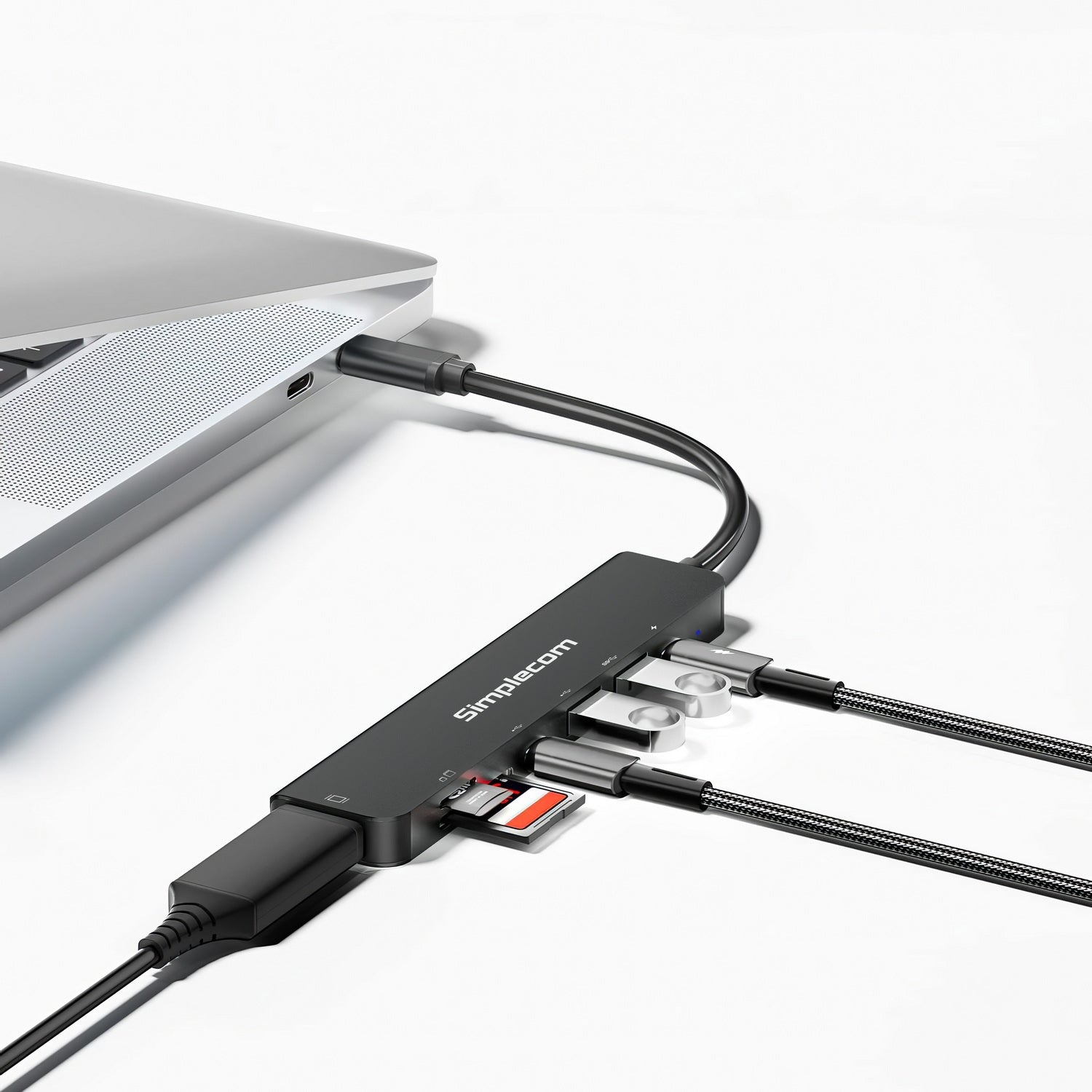 Simplecom CH547 USB-C 7-in-1 Multiport Adapter USB Hub HDMI Card Reader PD V28-CH547