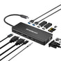Simplecom CHN613 USB-C 13-in-1 Multiport Docking Station Dual HDMI + VGA Triple Display USB 3.2 Gen 2 10Gbps V28-CHN613