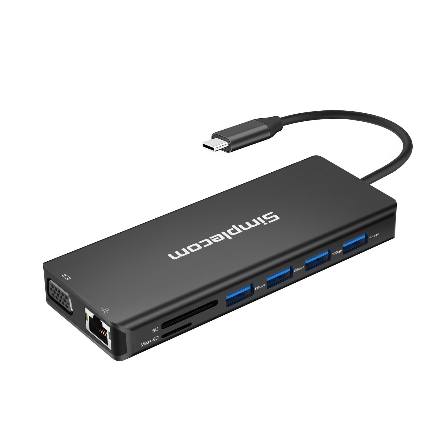 Simplecom CHN613 USB-C 13-in-1 Multiport Docking Station Dual HDMI + VGA Triple Display USB 3.2 Gen 2 10Gbps V28-CHN613