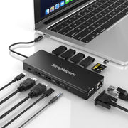 Simplecom CHN613 USB-C 13-in-1 Multiport Docking Station Dual HDMI + VGA Triple Display USB 3.2 Gen 2 10Gbps V28-CHN613